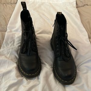 Dr. Martens Women's 1460 Double Zip Leather Boots- Black- Size 9
